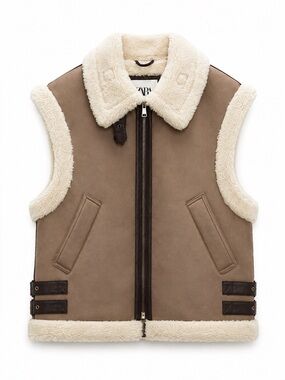 Zara Combination Fleece Vest Size M